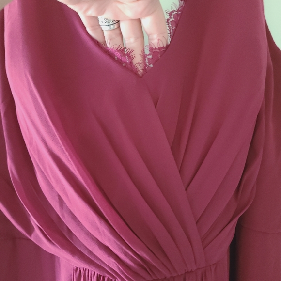 NWT HAYLEY PAIGE occasions burgundy maxi dress - Picture 6 of 14